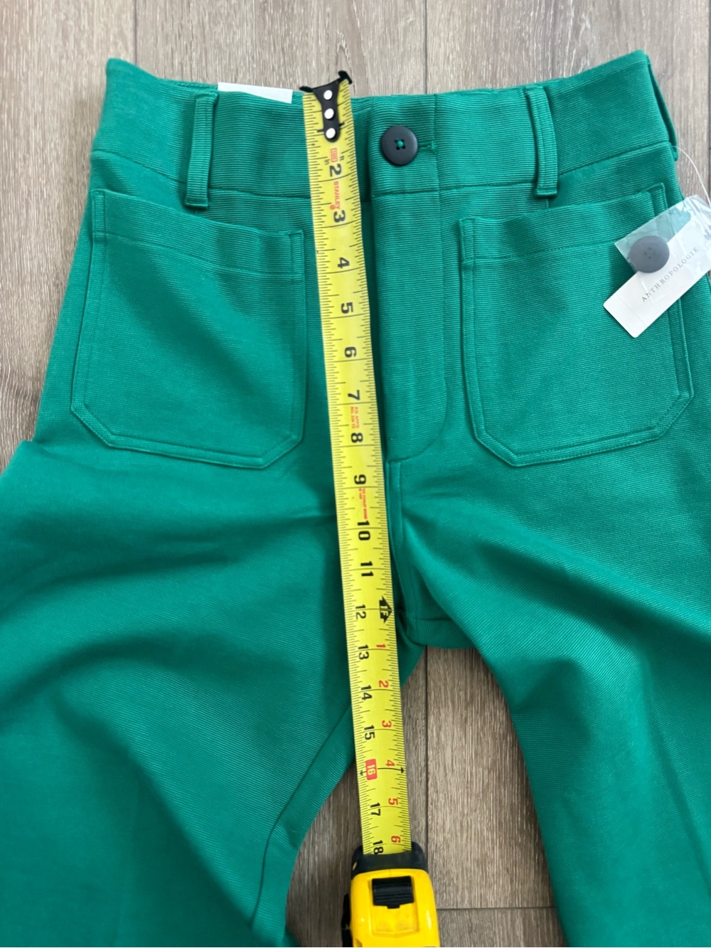 Maeve NWT The Colette Wide Leg Cropped Emerald Green Anthropologie 27 - Picture 8 of 10